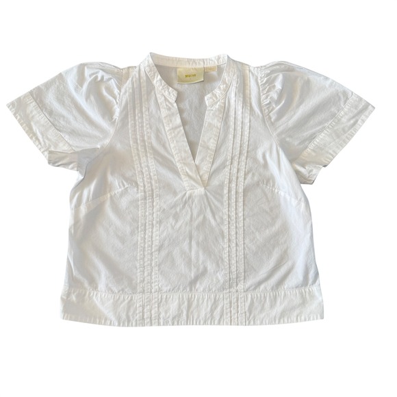 Maeve Tops - Maeve Anthropologie White Pintuck Puff Sleeve Cotton Blouse Top XS Petite